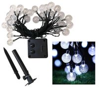 Solar String Lights Outdoor Waterproof,50LED Crystal Globe Solar String Lights,8 Mode 7M/24Ft Outdoor Solar Powered String Lights for Garden,Patio,Christmas,Parties,Wedding,Festival (Cool White)