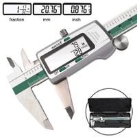 Stainless steel vernier caliper with fractional and digital display