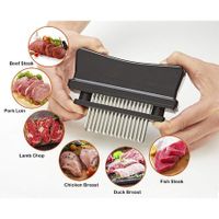 Meat Tenderizer Tool 48 Blades Stainless Steel, Transforms Hard Meat Cuts into Expensive Buttery Goodness