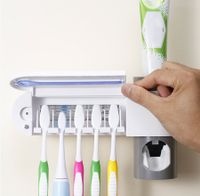 USB Toothbrush Holder Cleaner And Automatic Toothpaste Dispenser And  UV Light Sterilizer