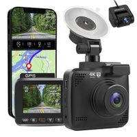 Front 2K and Rear 1080P Dash Cam Built in WiFi GPS Car Dashboard Camera Recorder, 170 Degree Wide Angle, WDR, Night Vision