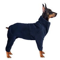 Dog Autumn and Winter Thick Four-Corner Cotton Clothes-S-Navy Blue