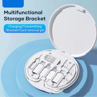 Multifunctional 4-in-1 60W USB Data Cable Fast Charge Line Storage Box Holder