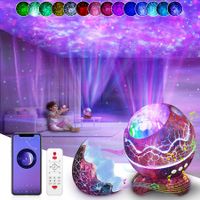 4 in 1 Galaxy Night Light Projector Bluetooth Music Speaker,Timer for Kids Adults Room Bedroom Party Decor