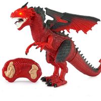 Electric Remote Dinosaur Spray Dragon Roar Walking Control Simulation Animal Model Kids Toys,Red