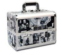 Large Portable Cosmetic Beauty Makeup Carry Case Box - Silver