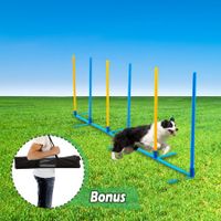 Pet Dog Agility Training Weave Pole Interactive Toys Exercise Equipment with Carrying Bag