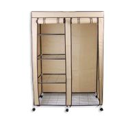 Non-woven Cover Steel Tube Storage Wardrobe 4-level Storage with Drape - Beige - NWD-118beige