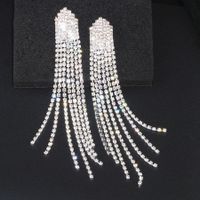 Long Tassel Luxury Crystal Big Drop Dangle Earring