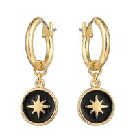 Vintage Star Sun Enamel Round Geometric Dangle Earrings