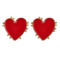 Vintage Bohemia Big Red Heart Earrings