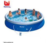 BESTWAY Fast Set Jumbo Inflatable Outdoor Pool with Filter - 457cm x 91cm/15ft