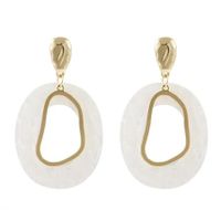 Simple White Resin Geometric Drop Earrings