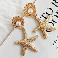 Starfish Pendant Drop Earrings