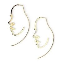 Minimalist Abstract Art Face Long Earrings