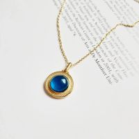 Angel magic blue crystal pendant necklace