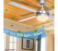 Silver 52" Ceiling Fan with Light