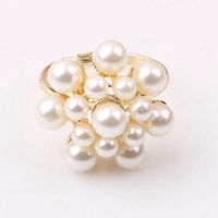 Pearl Water Drop Imitation Flower Wedding Finger Ring