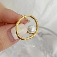 Elegant Simple Pearl Round Ring