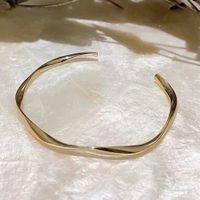 Simple Geometric Irregular Spiral Opening Bracelet