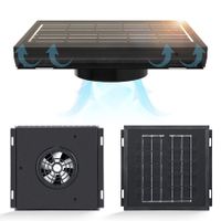 Solar Roof Vent Fan - Weatherproof Design - Cools Quietly - 5W Solar Panel Up to 250sqft - 200CFM for Shed, Boat or Attic - Metal Housing