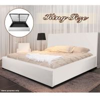White Gas Lift Storage Bed - King