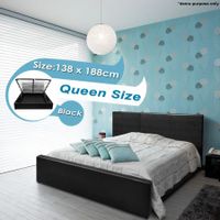 Black Gas Lift Storage Bed - Queen