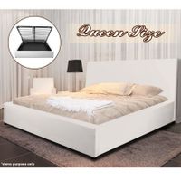 White Gas Lift Storage Bed - Queen