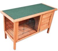 2 Section Wooden Rabbit/Guinea Pig Pet Hutch House - Fir Wood
