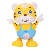 Dancing Robot Toy Cute Cartoon Tiger, Electric Light Music Safe Durable For Kids