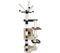 Cat Tree 173cm Gym Scratching Post Play Center with Cube Burrow/Hanging Cat Toys - 6 Levels - Chocolate Brown and Cream