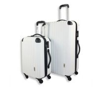2pc Hard- Shell Luggage Trolley Set - White