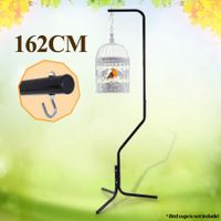Bird Cage Hanger Stand Parrot Canary Indoor Outdoor Black Iron Tube Frame 162cm
