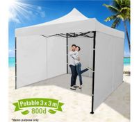 3 x 3 Metre Portable Outdoor White Pop Up Gazebo / Canopy