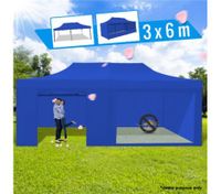 3 x 6 Metre Portable Outdoor Blue Pop Up Gazebo / Canopy