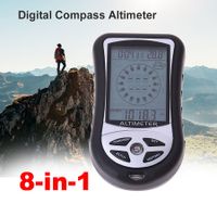 Digital 8 in 1 LCD Compass Barometer Altimeter Thermo Temperature Clock Calendar