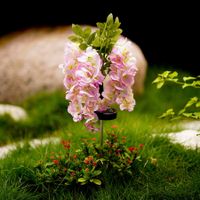 Solar Wisteria Flower Stake Lamp Outdoor Waterproof Landscape Lamp Decorative Rattan Flower Lawn Light Color Pink