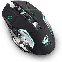 2.4G Wireless Rechargeable Silent LED Backlit Optical Ergonomic Gaming Mouse (Black)