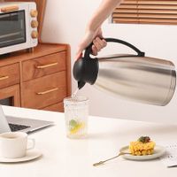 2L Stainless Steel Thermal Coffee Carafe And Double Walled Vacuum Flask,2 Liter Tea, Water, and Coffee Dispenser