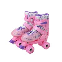 SizeS(26-29) Ice Pink Double-Row Roller Skates Shoes,4 Sizes Adjustable Roller Skating,Suitable For Beginners