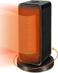 Space Heater, Portable Electric Oscillating Heater with Overheating Protection and Tipping-Over Protection, 1200W/600W Small Quiet Suitable for Office/Home/Bedroom 5SF-BLACK 11.4*6.6