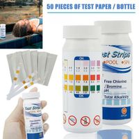 50pcs Pool Test Strips Spa Hot Tub Swimming Pool Test Strips Clearwater PH Chlorine Bromine Alkaline Test Paper