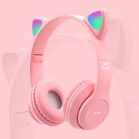 Cat Ear Wireless Headsets Foldable Bluetooth 5.0 Noise Cancellation Best Gift Headset With Mic Support TF Card