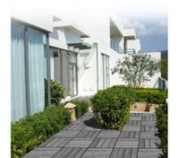 6 Piece DIY Composite Decking Tiles 30cm x30cm x 2.2cm-Dark Grey