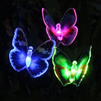1PCS LED Garden Solar Butterfly Light Color-Changing Outdoor Waterproof for Garden Decoration Path Lawn Landscape Lamp Color Random