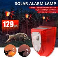Solar Animal Repeller Ultrasonic Sonic 6 LEDs Bird Cat Dog Repeller IP65 Motion Sensor Siren Strobe Alarm For Outdoor Garden