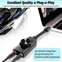 USB Sound Card Adapter 7.1 Channel External Audio Adapter Stereo Sound Card Converter 3.5mm AUX Microphone Jack