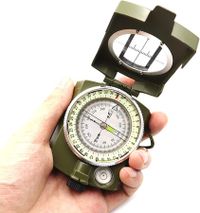 Military Compass Metal Sighting Lensatic Compass, Survival Navigation Compass for Hiking, Camping, Hunting, Backpacking