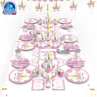 90pcs Unicorn Party Supplies and Plates for Party Birthday Decorations Set for Creating Pink Unicorn Theme Party