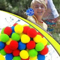 16 Water Balls Reusable, Cotton Balls for Water Fight Outdoor, Splash Summer Fun Toys for Kids (4 Colour)